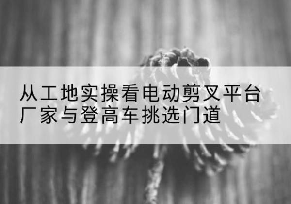 嘉黎电动剪叉升降平台厂家-从工地实操看电动剪叉平台厂家与登高车挑选门道